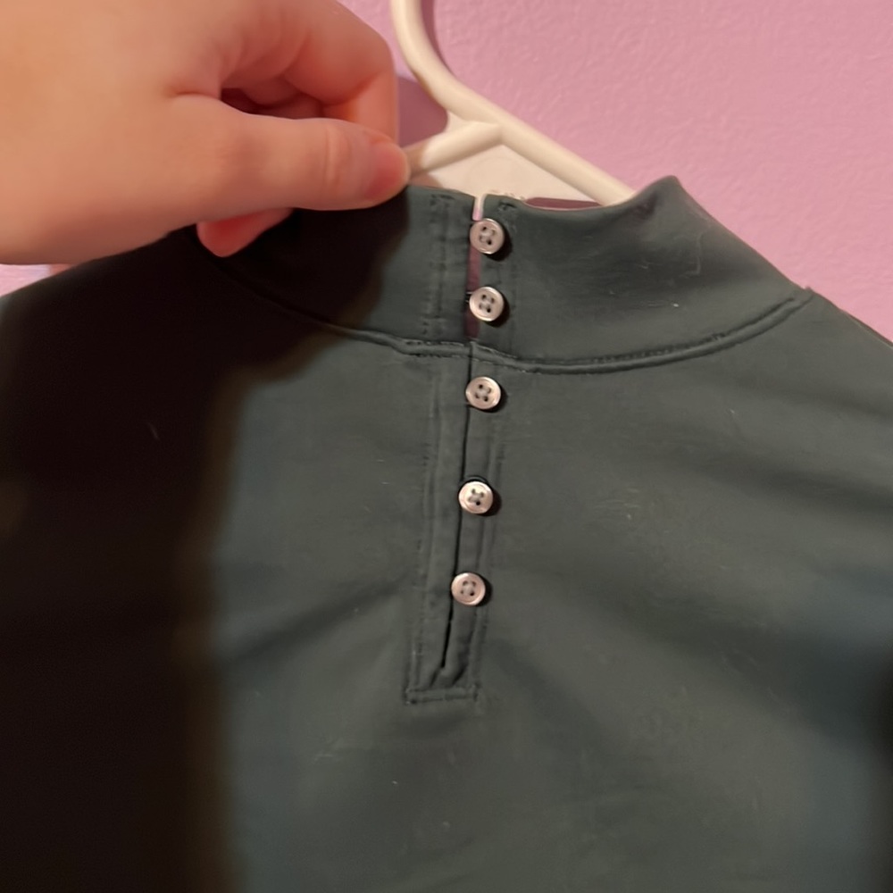 Abercrombie & Fitch Soft A&F Collection Dark Green Mock Neck Bodysuit - Picture 9 of 11